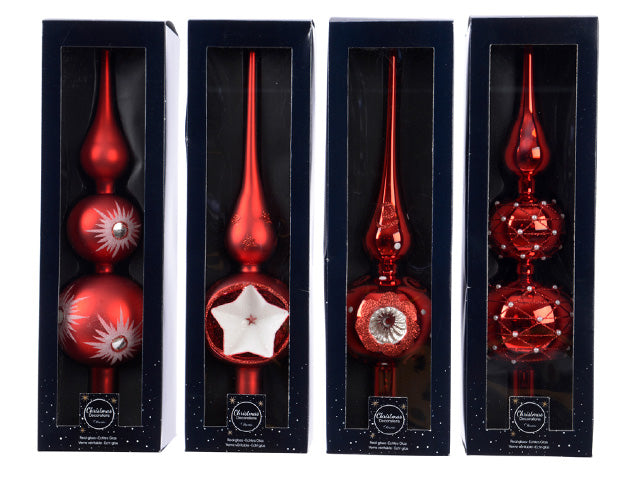 Puntale vetro 31cm rosso 170179
