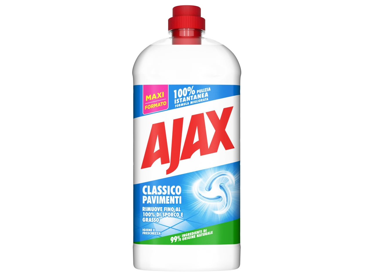 Detersivo per pavimenti Ajax, profumazione classica, igienizzante, rimuove fino al 100% di sporco e grasso, maxi formato 1,25 l $