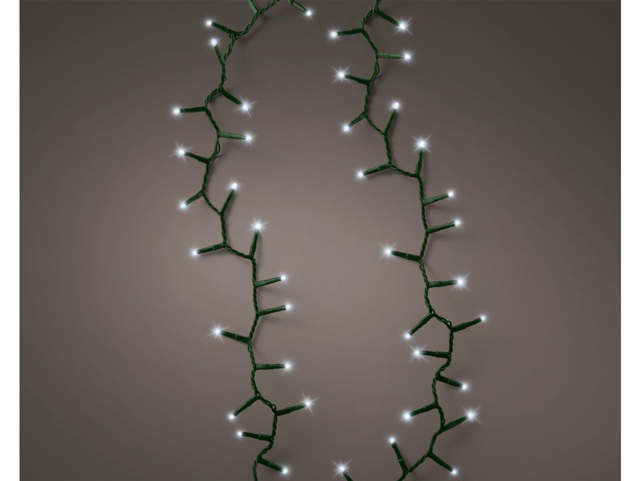 Luci natalizie compatte a led con 8 funzioni effetto scintillio per uso esterno colore verde bianco freddo misura lun.4500cm misura del led 3mm numero di led 2000
