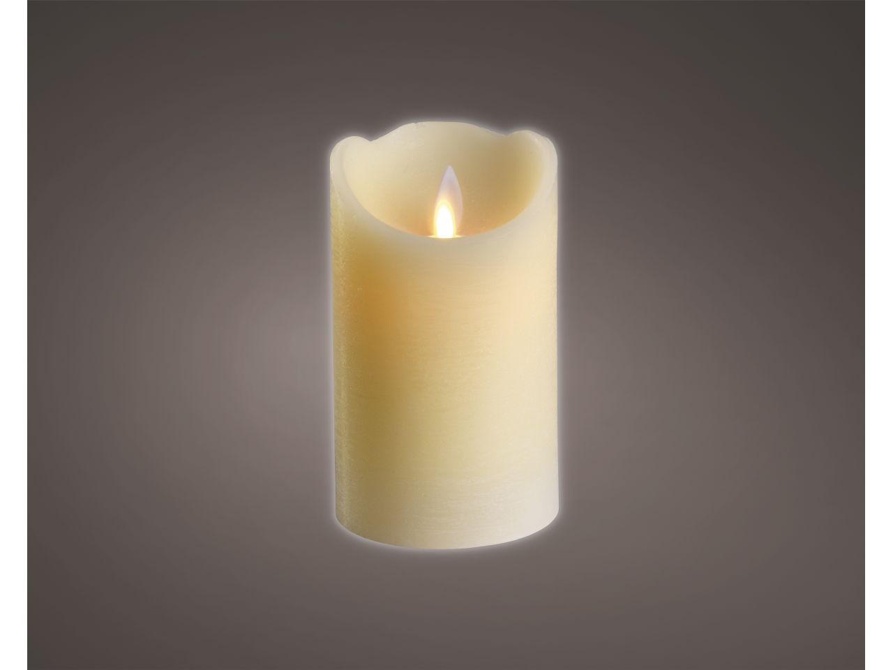 Candela led ondulata in cera ad uso interno colore panna bianco caldo misura alt.12.5cmd.7.5cm 3mm 1