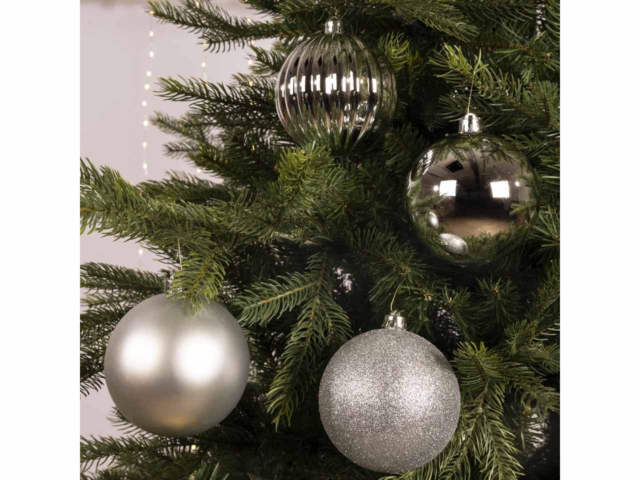 Sfera d.10cm 4pezzi argento