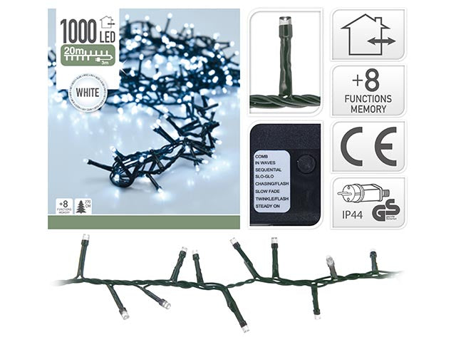 Catena luci 1000led bianco uso esterno ax8510040