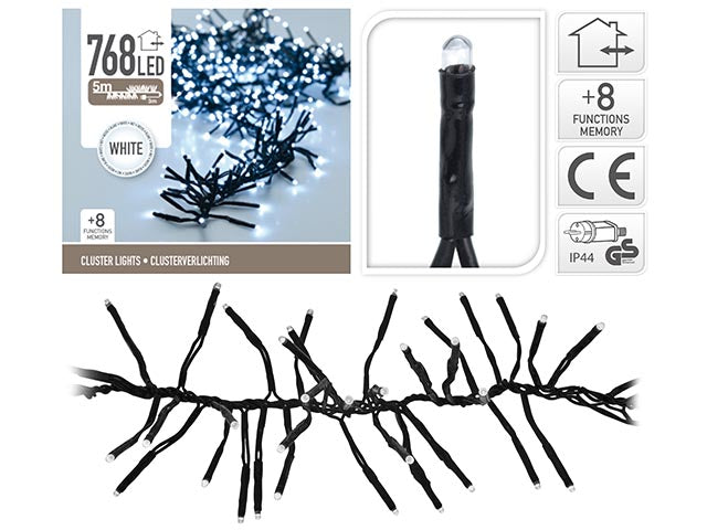 Catena luci cluster 768led bianco freddo uso esterno ax8502030