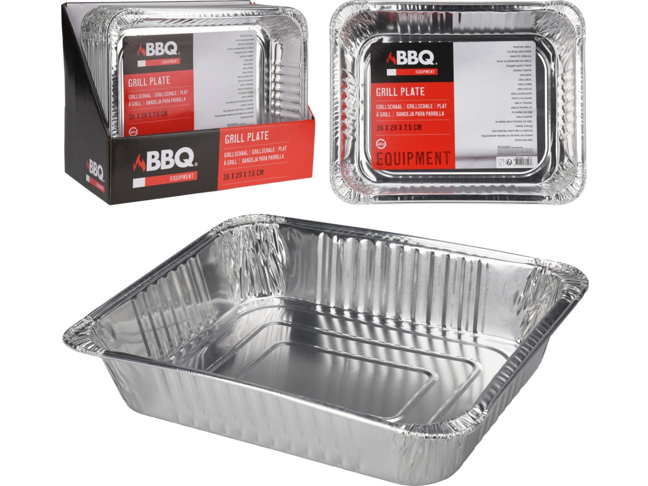 Teglia Rettangolare in Alluminio Koopman - Ideale per Cucina e Forno, Conservazione Monouso, Colore Argento - 36x29 cm