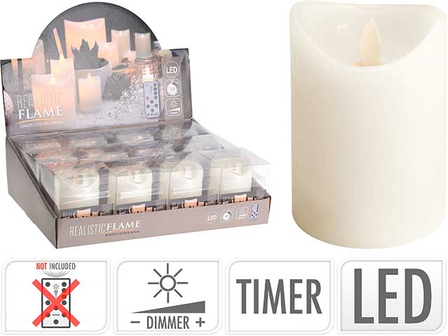 Candela avorio 7x10cm con fiamma led
