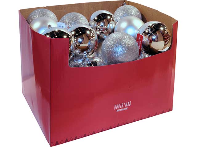 Sfera in plastica 120mm argento