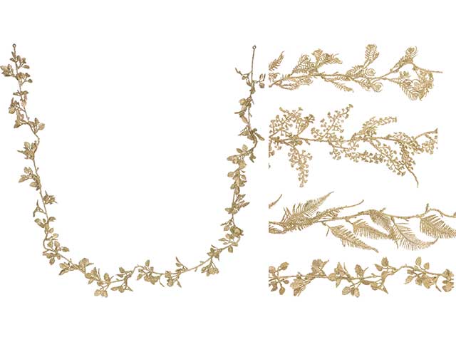 Ghirlanda foglie oro 170cm