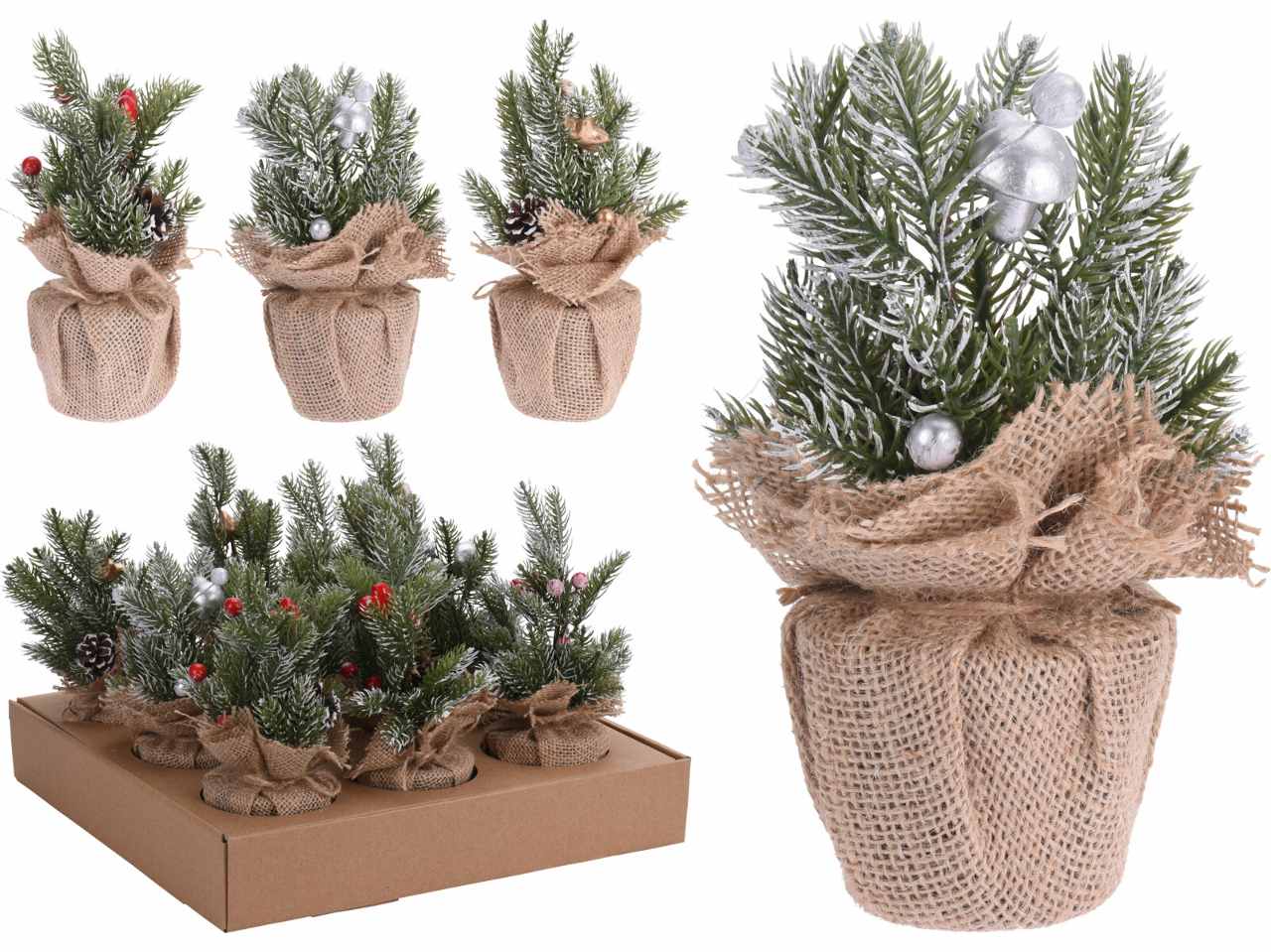 Vaso juta albero natale 23cm