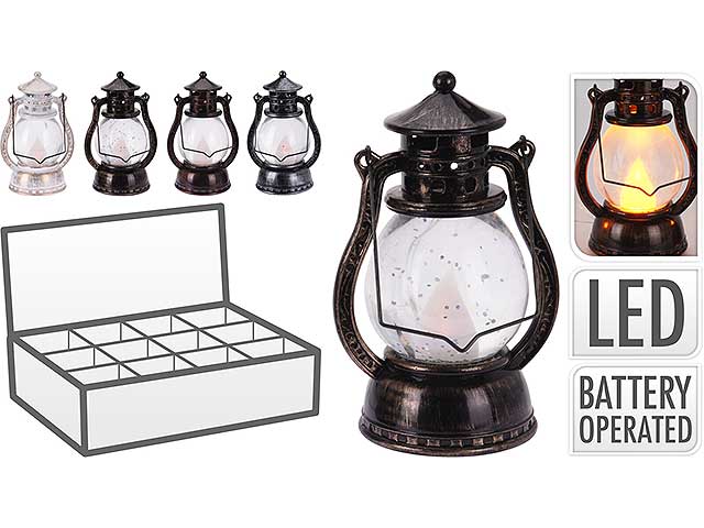 Lanterna in plastica con led 7x12cm funzionamento a batteria