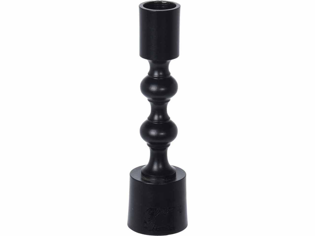 Portacandela alluminio nero 16cm