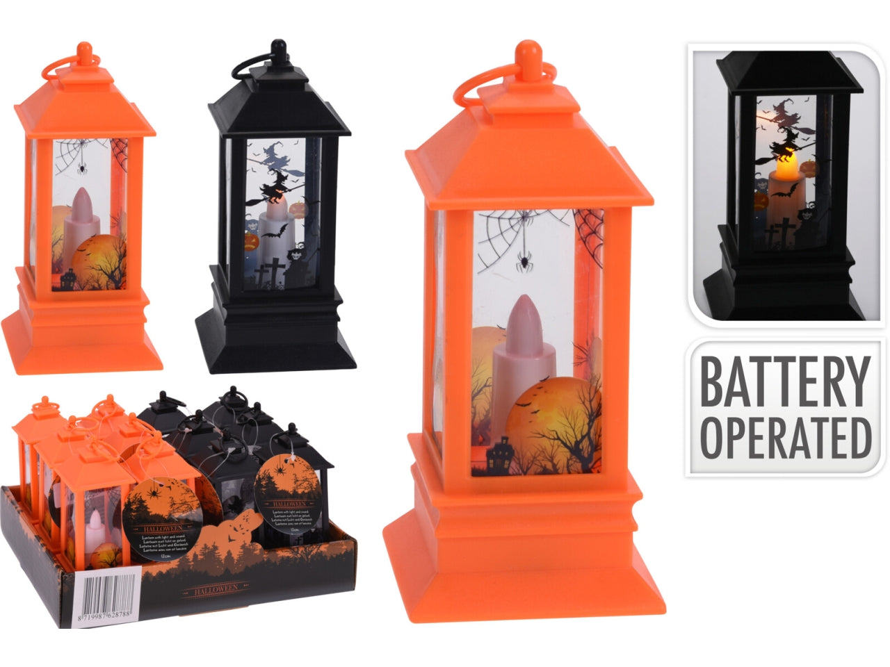 Lanterna decorativa per halloween 12cm in 2 assortimenti