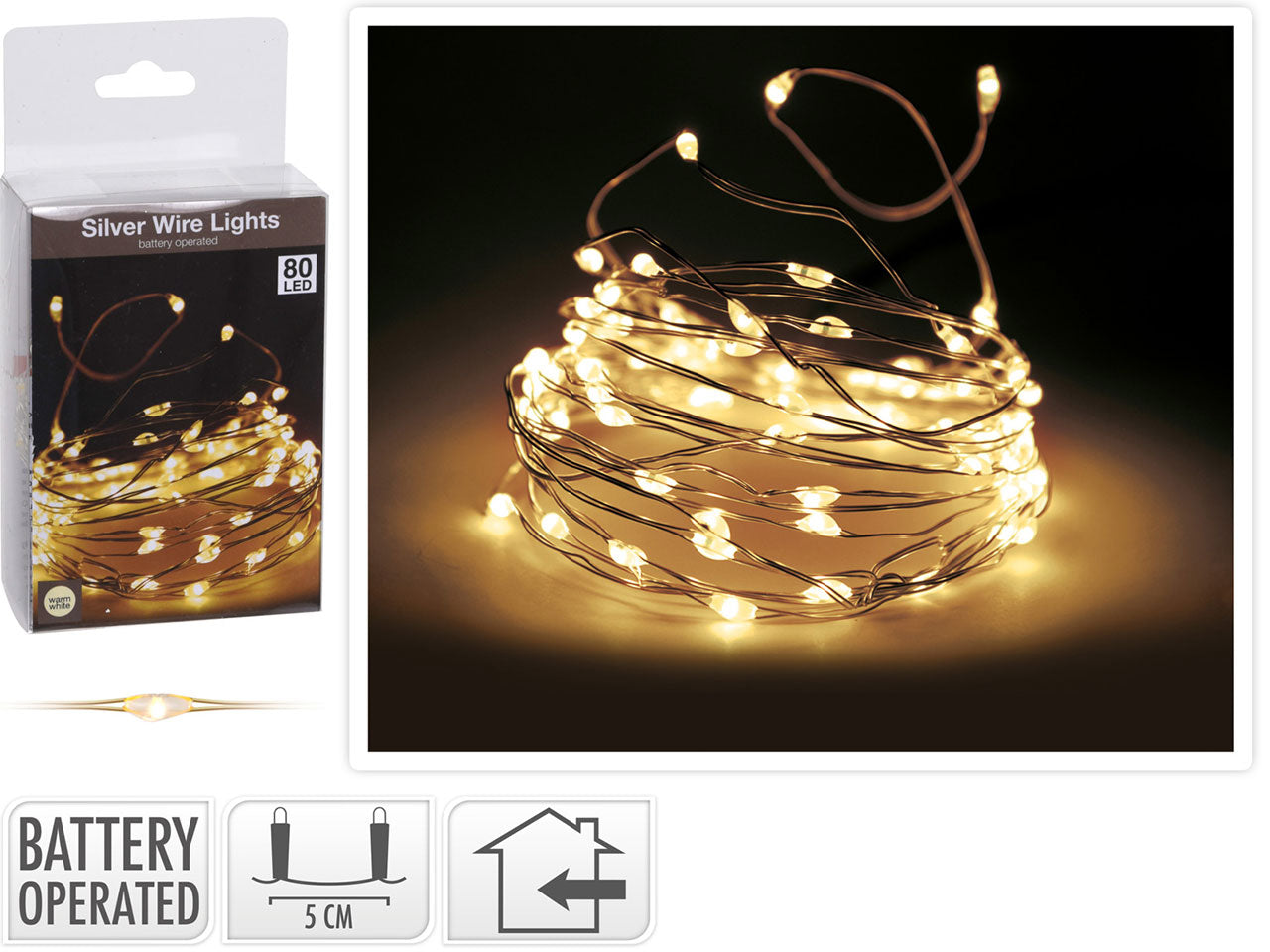 Catena f.argento 80led b.caldo batt.ax9702031