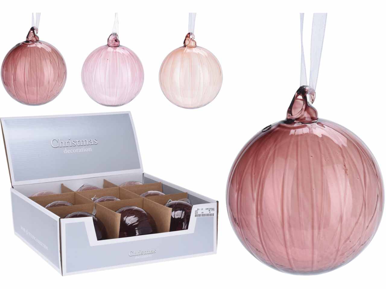 Sfera in vetro ashley 10cm rosa