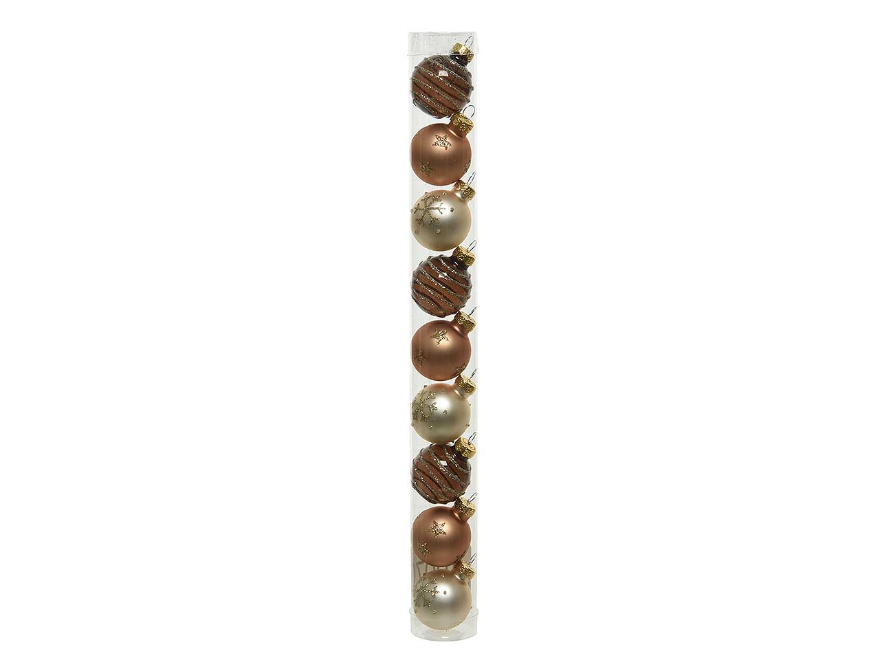Palline natalizie marrone in vetro diametro 3cm - 9 pezzi