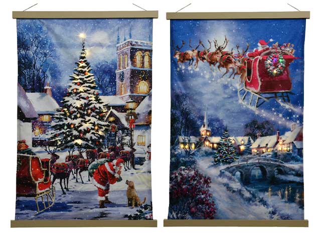 Quadro babbo natale 55x82cm con led 485470