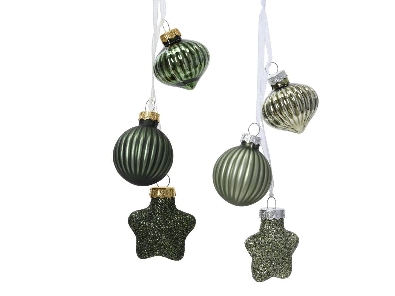 Pendente in vetro 3,5x4x11,5cm lucido, opaco, extra opaco, glitterato verde