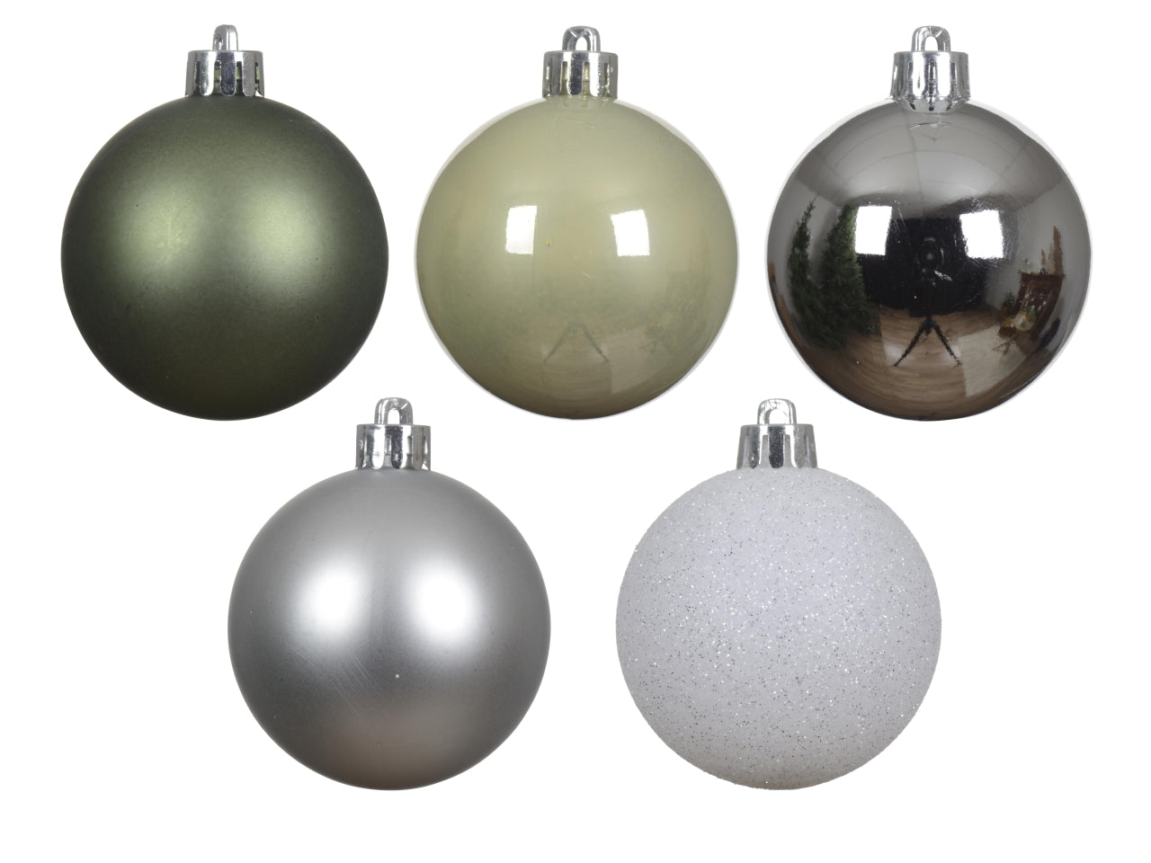 Palla natalizia multicolor lucida, opaca e glitterata in plastica d.6 cm, set da 30 palle - Decoris