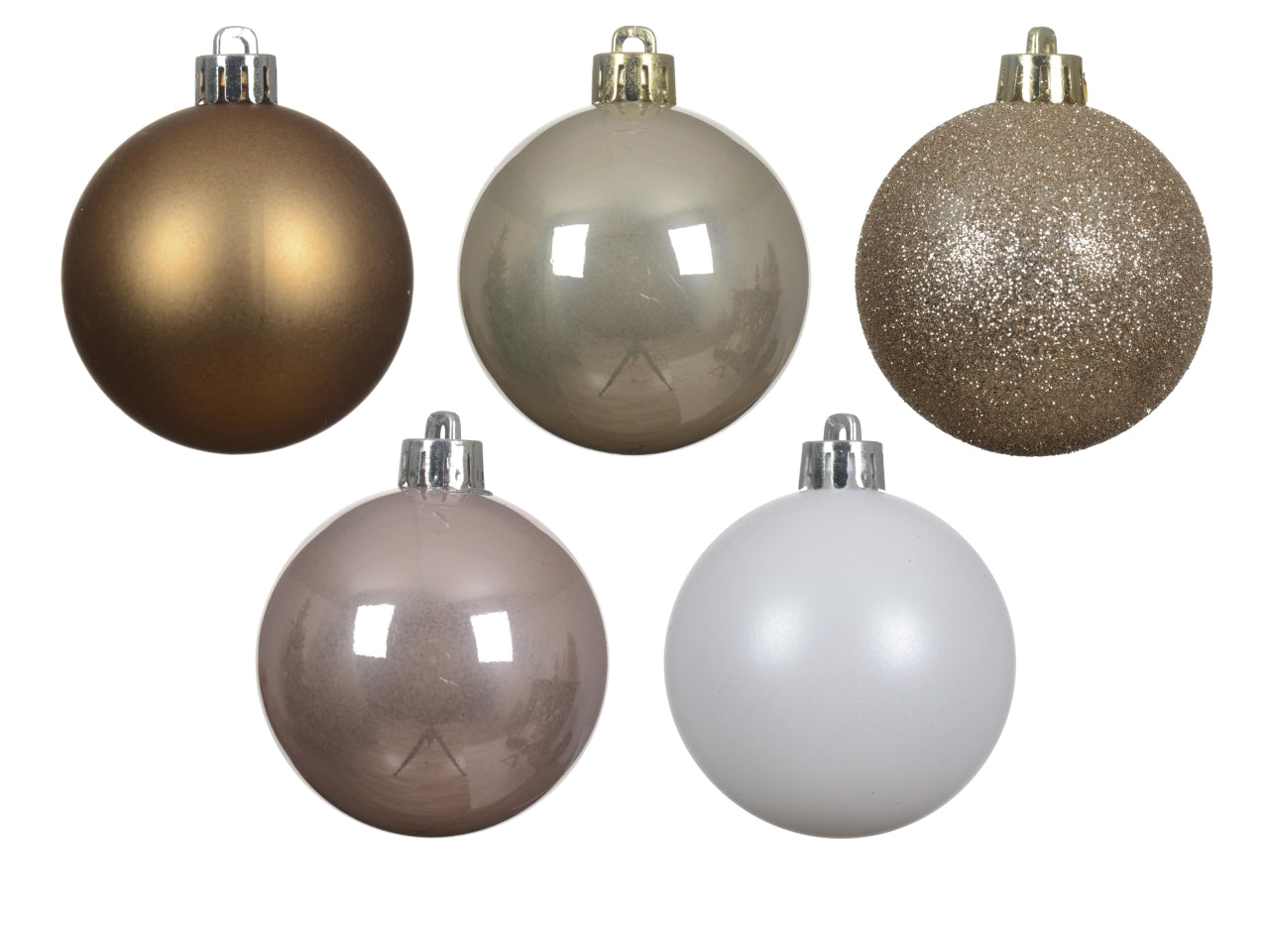 Palla natalizia multicolor lucida, opaca e glitterata in plastica d.6 cm, set da 30 palle - Decoris
