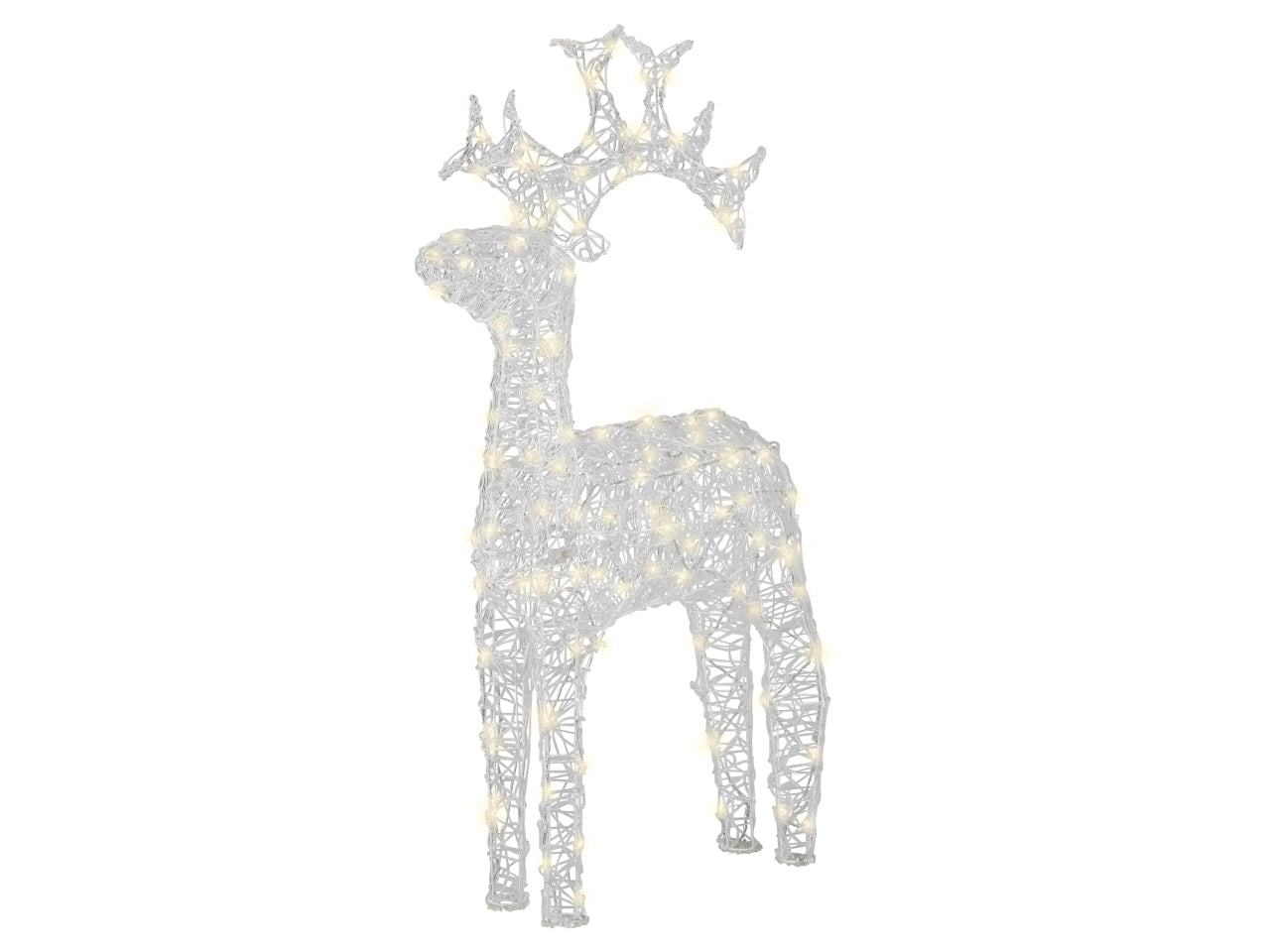 Renna 3D luminosa bianco caldo con 120 led effetto lampeggiante 72x23x116 cm - Lumineo