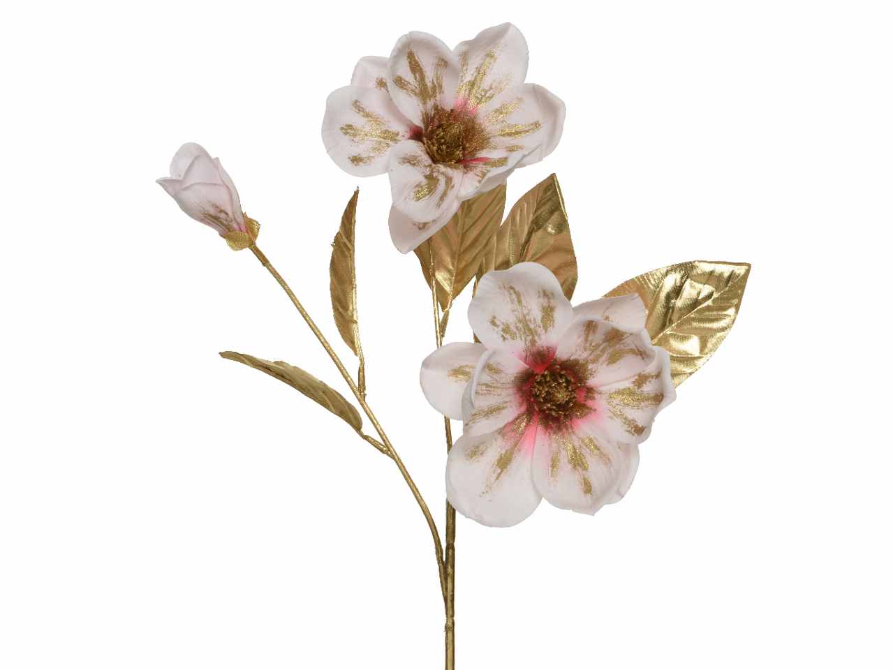 Magnolia poliestere 20x10x70cm rosa/ oro