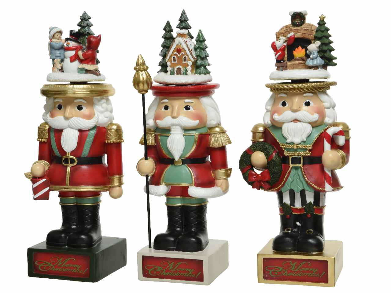 Poliresina schiaccianoci 11,5x13,5x36cm colori assortiti
