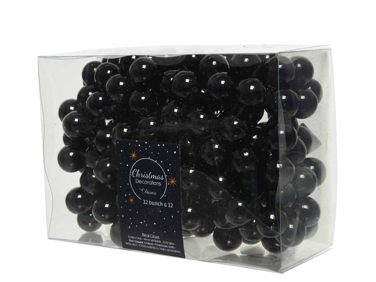 Sfere su filo in vetro lucido d.2cm nero