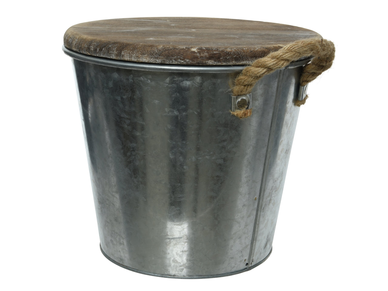 Candela alla Citronella Decorativa in Vasetto di Latta con Manici in Corda - 23x25cm, 80 ore di Combustione - Kaemingk