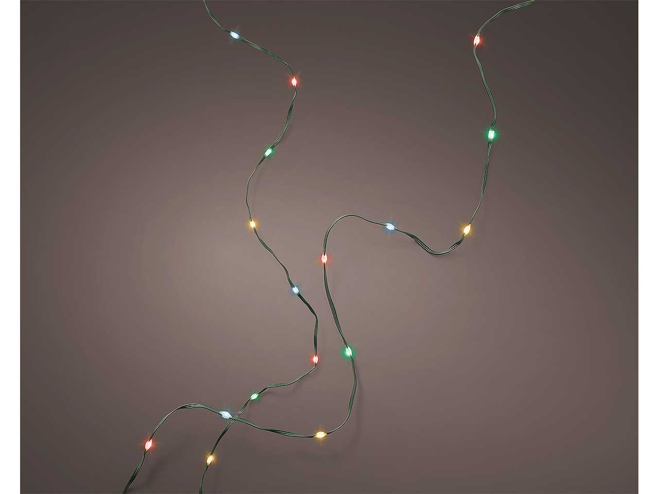 Catena luci filo verde 360 microled multicolor 493237 $