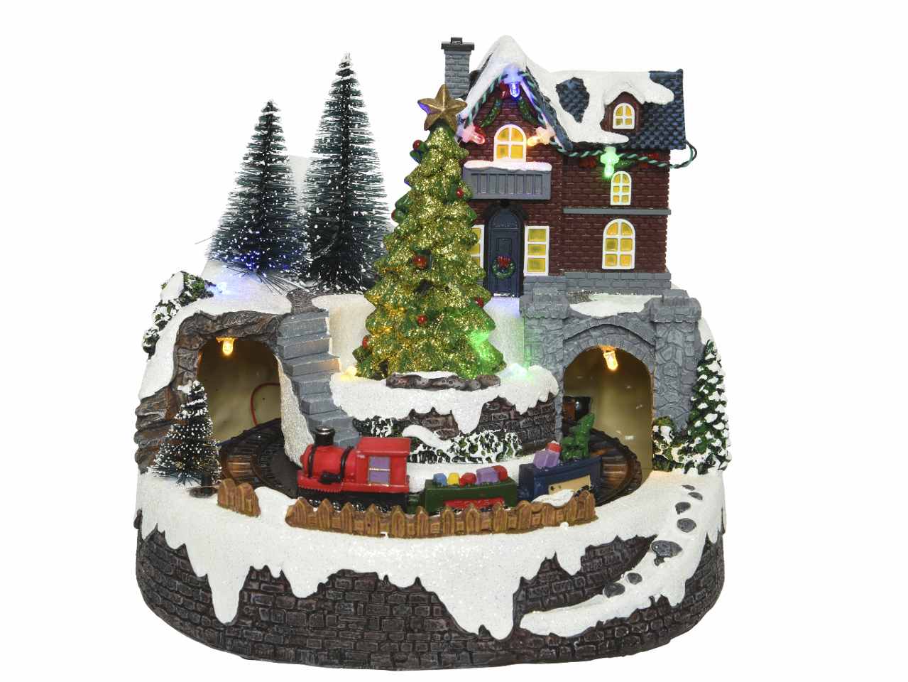 Giostrina 18,5x18,7x17,9cm con led in plastica con funzionamento a batteria uso interno