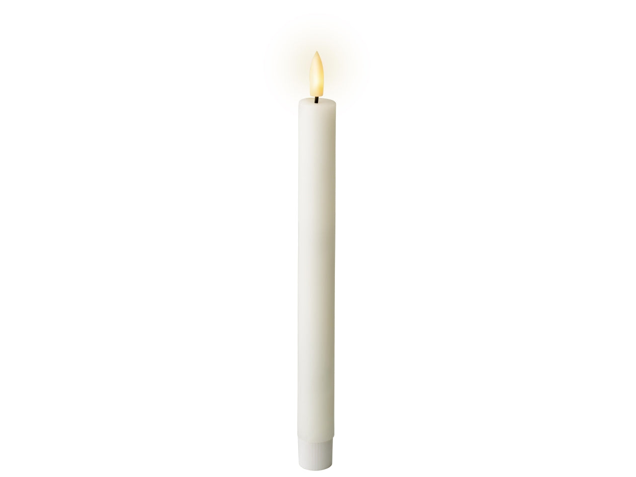 Candela con stoppino led d.2,2x24,5cm a batteria bianca