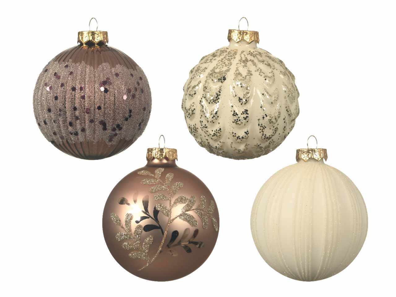 Sfera in vetro d.8cm nei colori bianco e marrone