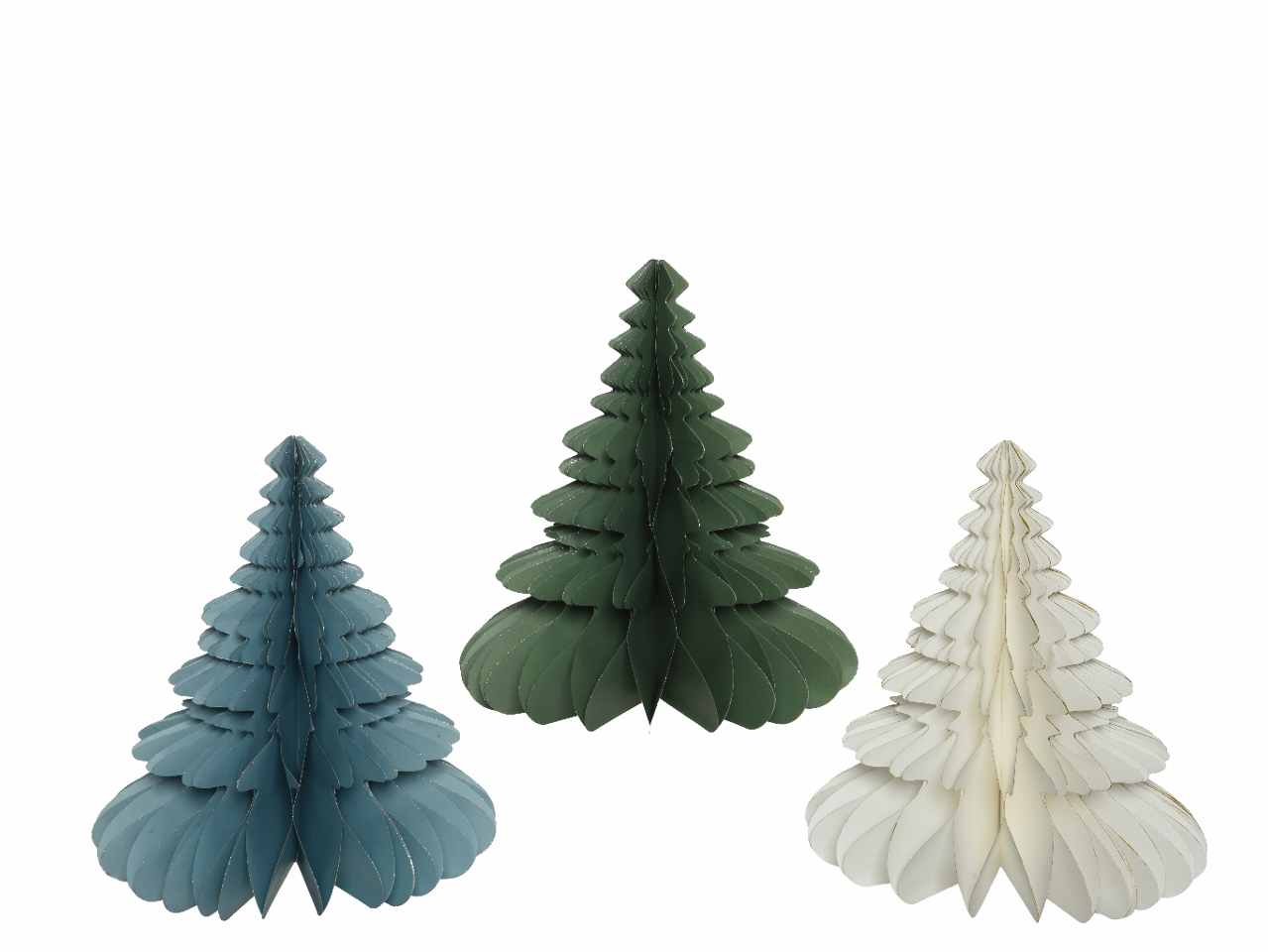 Appendino albero in carta 38cm d.38cm nei colori bianco verde e blu