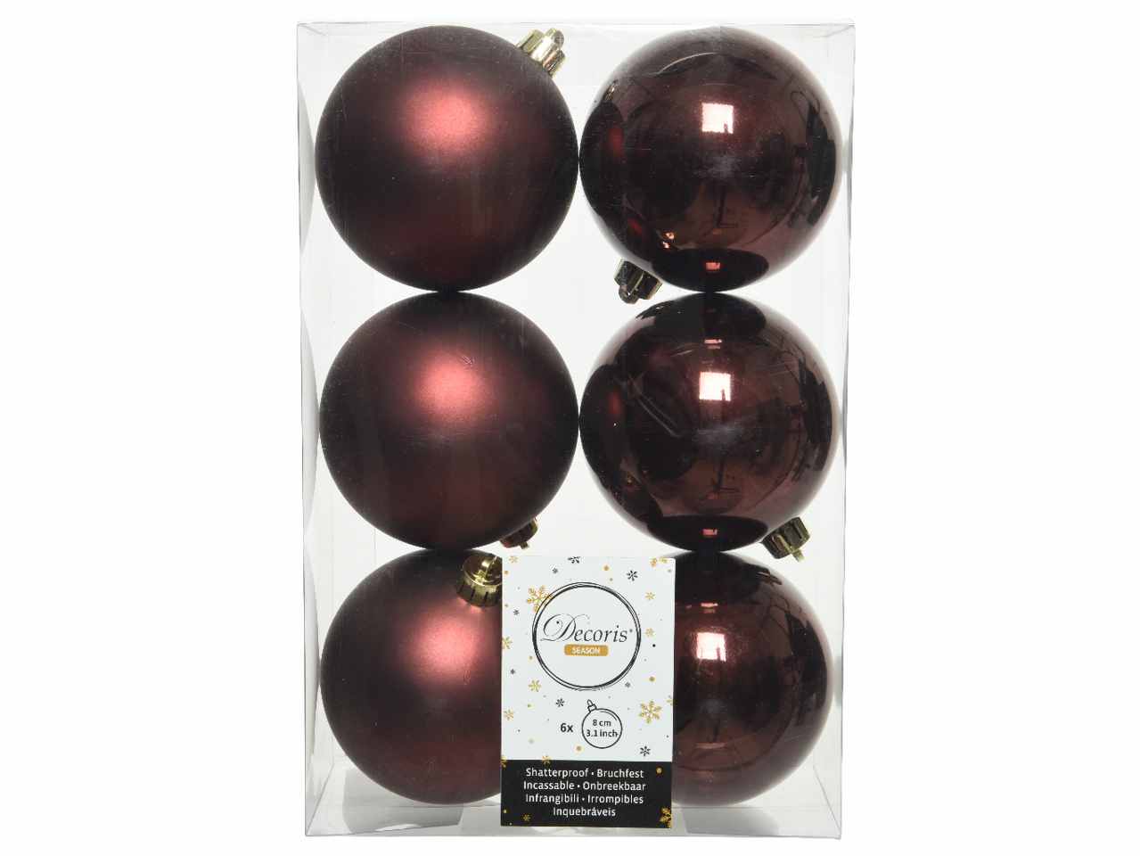 Sfera d.8cm 6pz bordeaux