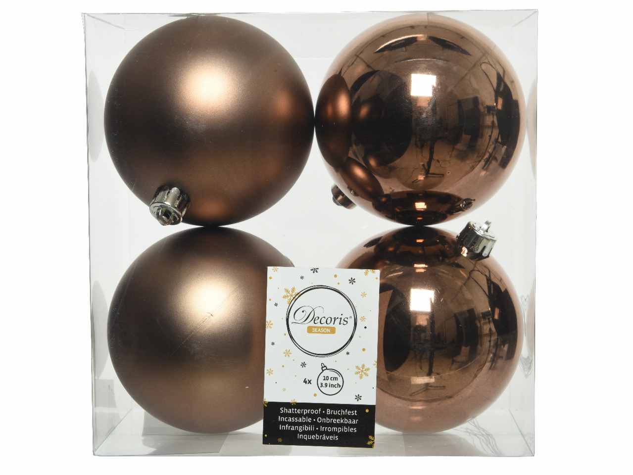 Sfera d.10cm 4pezzi marrone