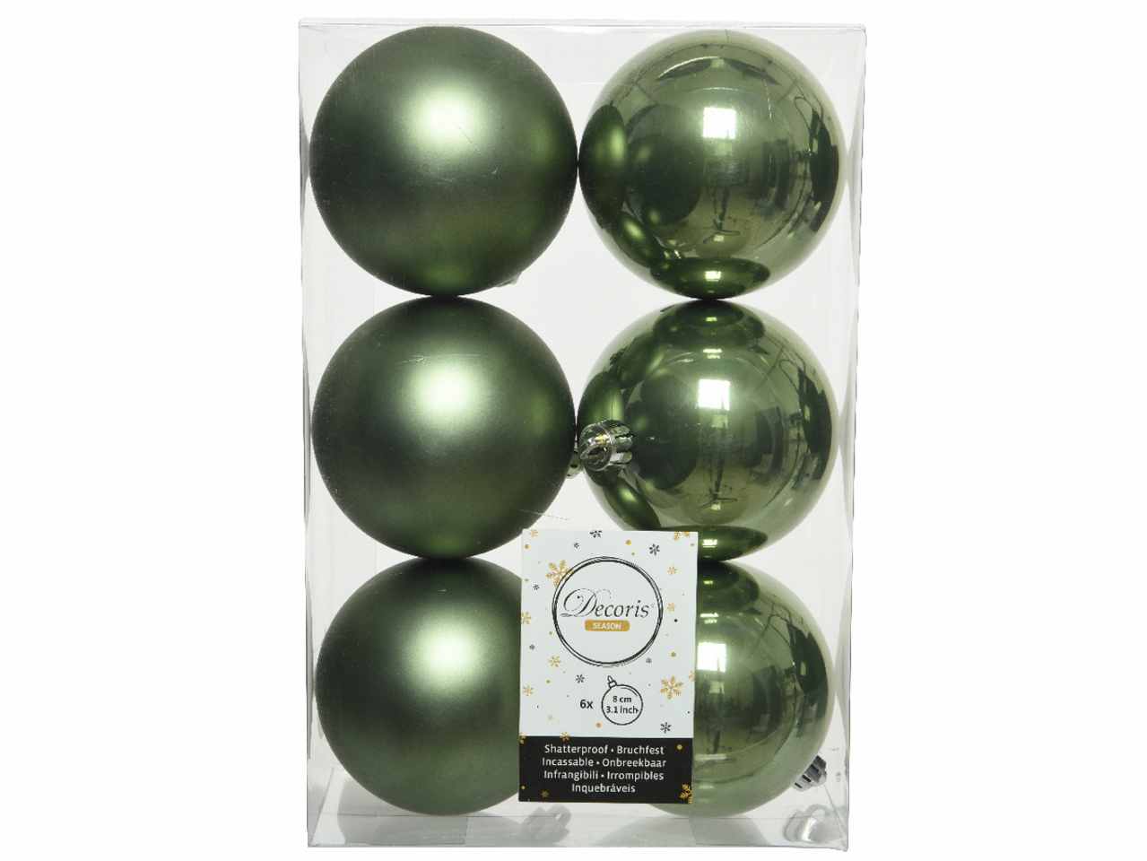 Sfera d.8cm 6 pezzi verde