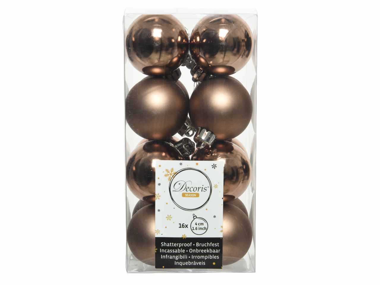 Sfera d.4cm 16pezzi marrone