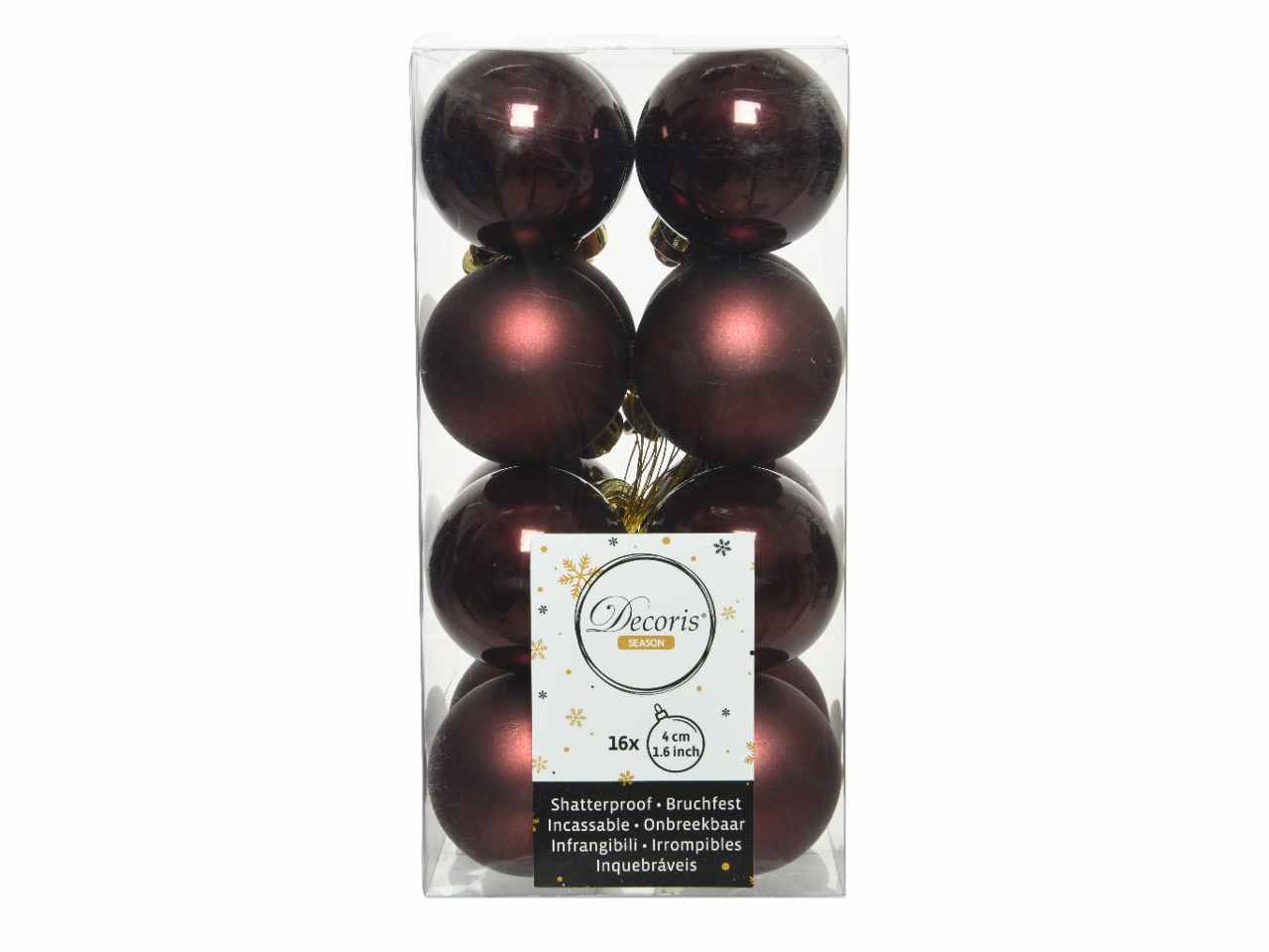 Sfera d.4cm 16pezzi bordeaux