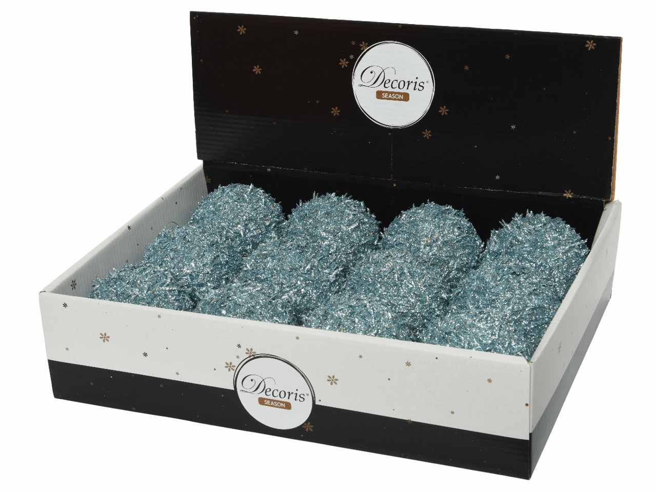 Sfera con glitter d.8cm celeste