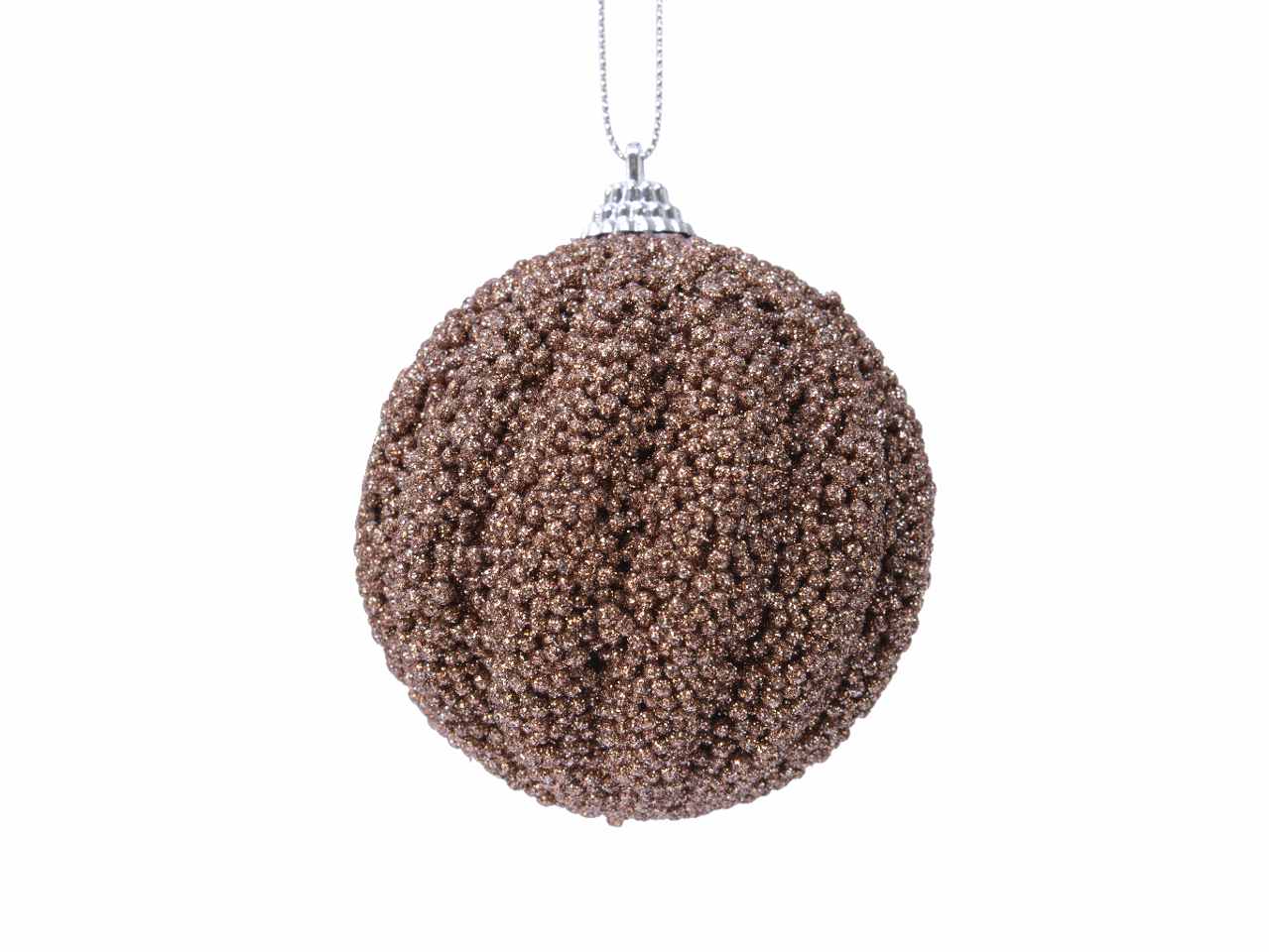 Sfera con glitter d.8cm marrone