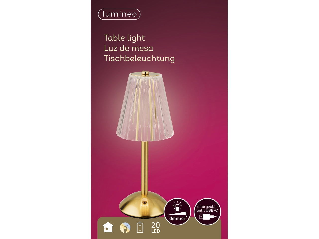 Lampada da tavolo bronzo spazzolato a led con 3 opzioni di luce d.13xh.30 cm - Lumineo