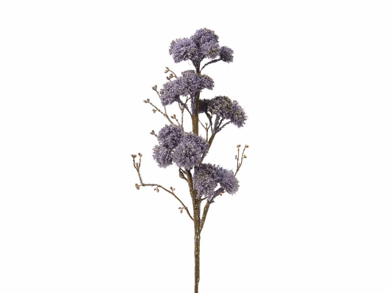 Fiore spruzzato con glitters 6x17x52cm lilla