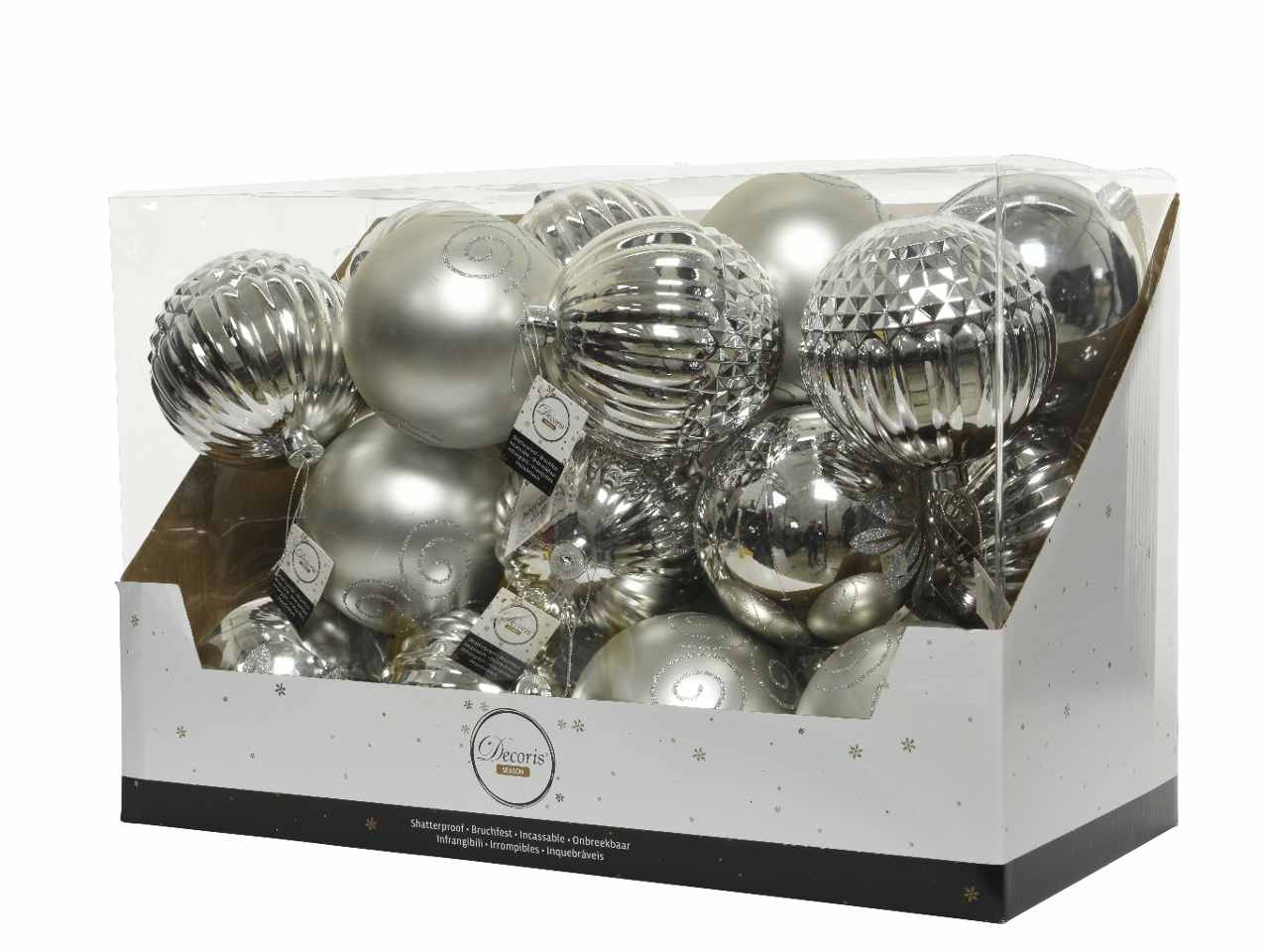 Sfera d.14cm argento modelli assortiti