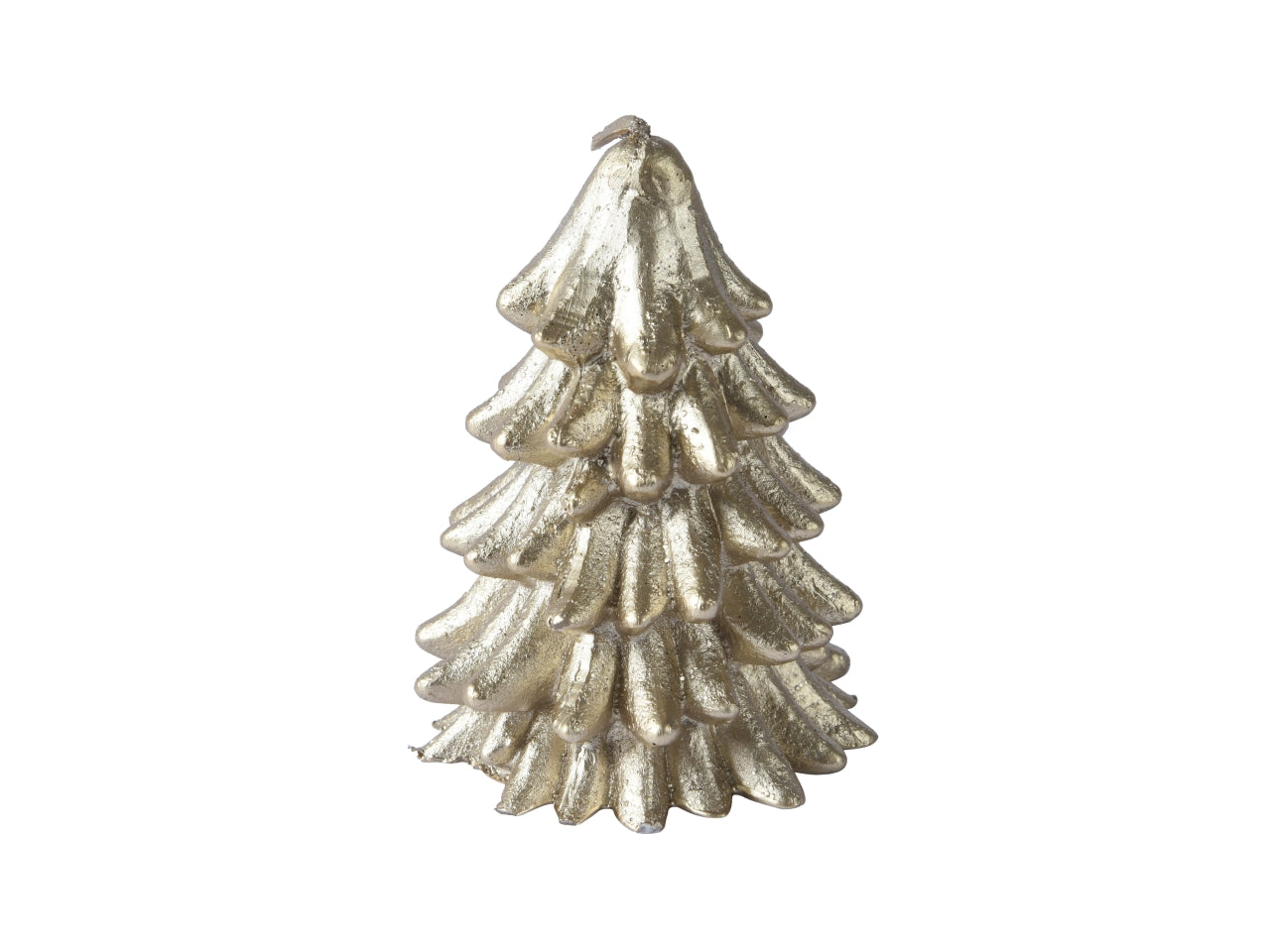 Candela a forma di pino metallizzata champagne 8,5x10,5 cm - Decoris