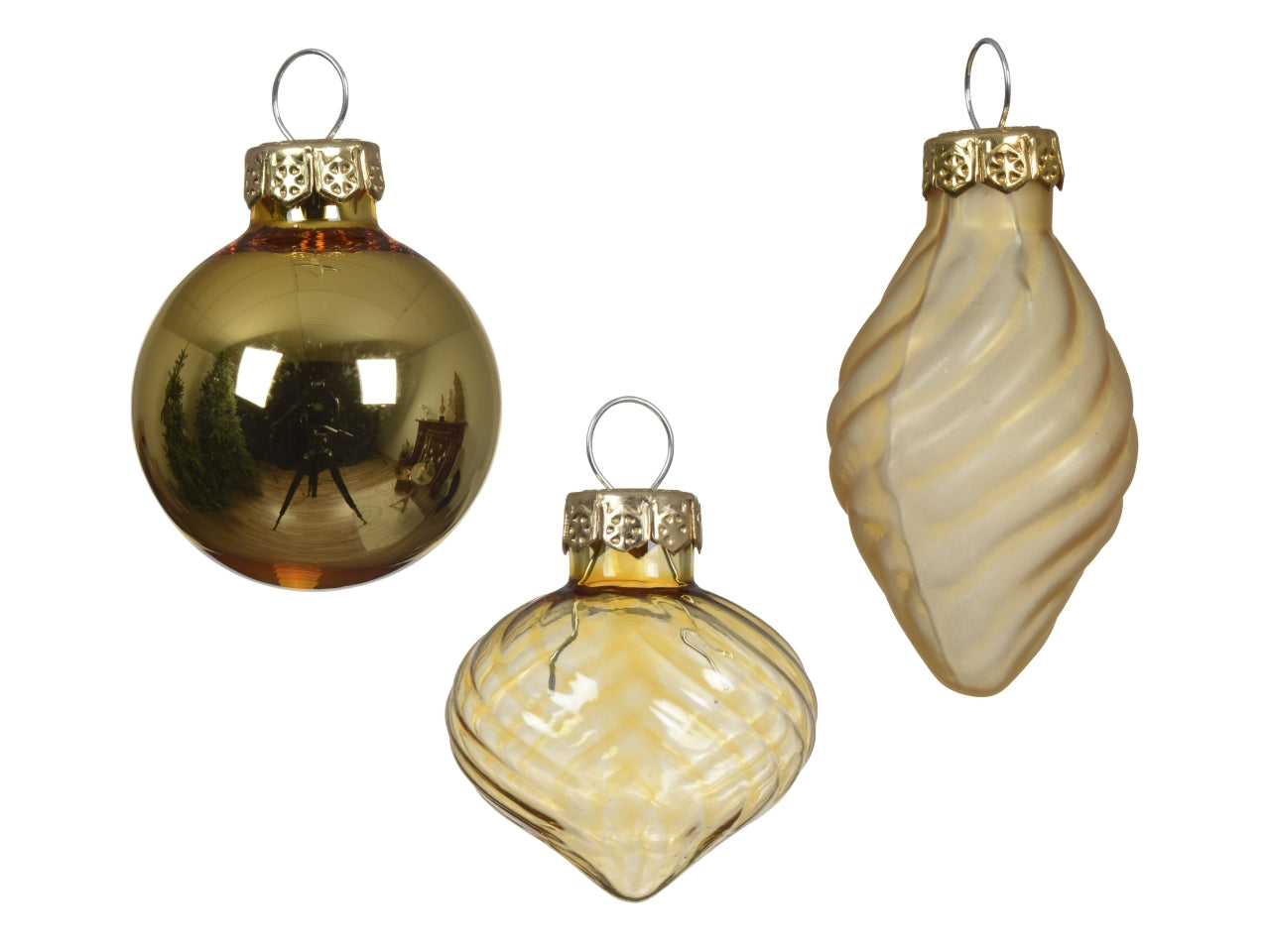 Palla di vetro d.3cm lucida, opaca mix oro la confezione contiene 9 palle
