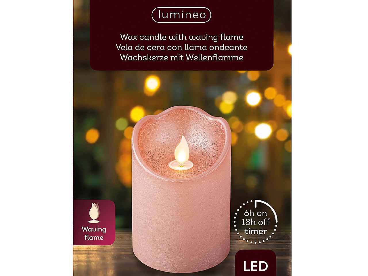 Candela led 7,5xh.10cm cipria b.caldo 485247