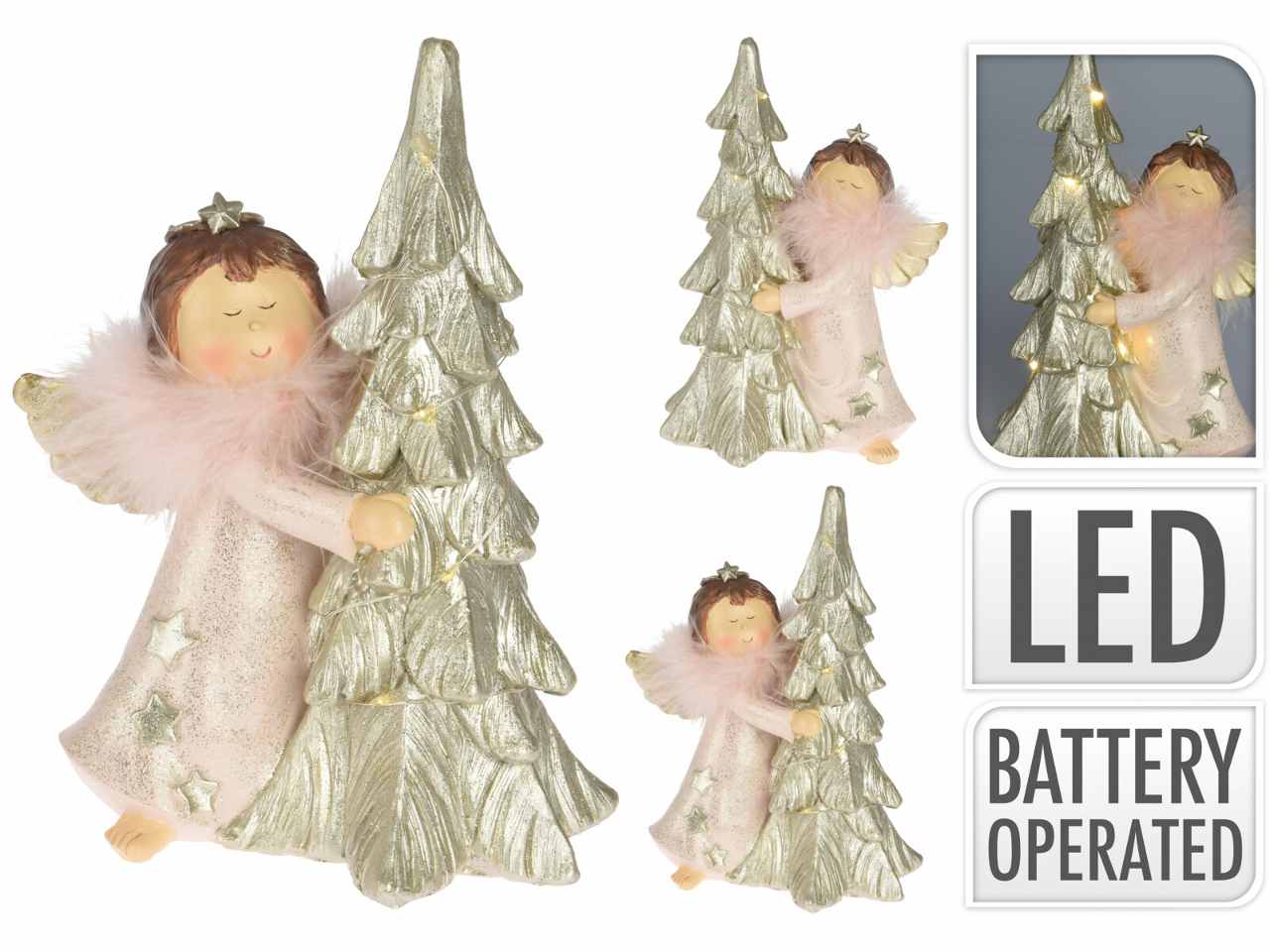 Albero con angelo e led 21cm