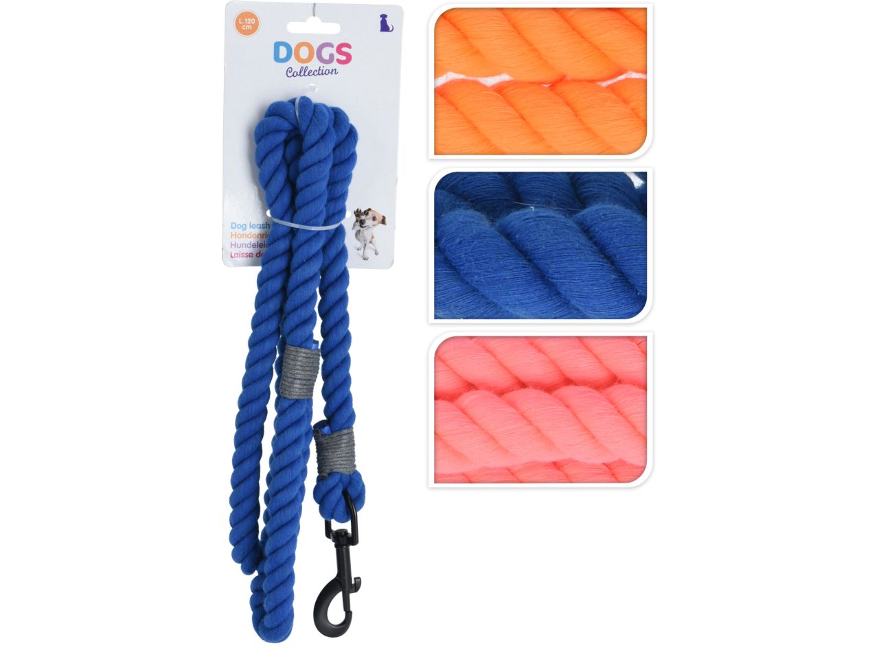 Guinzaglio per cane 120cm in 3 assortimenti