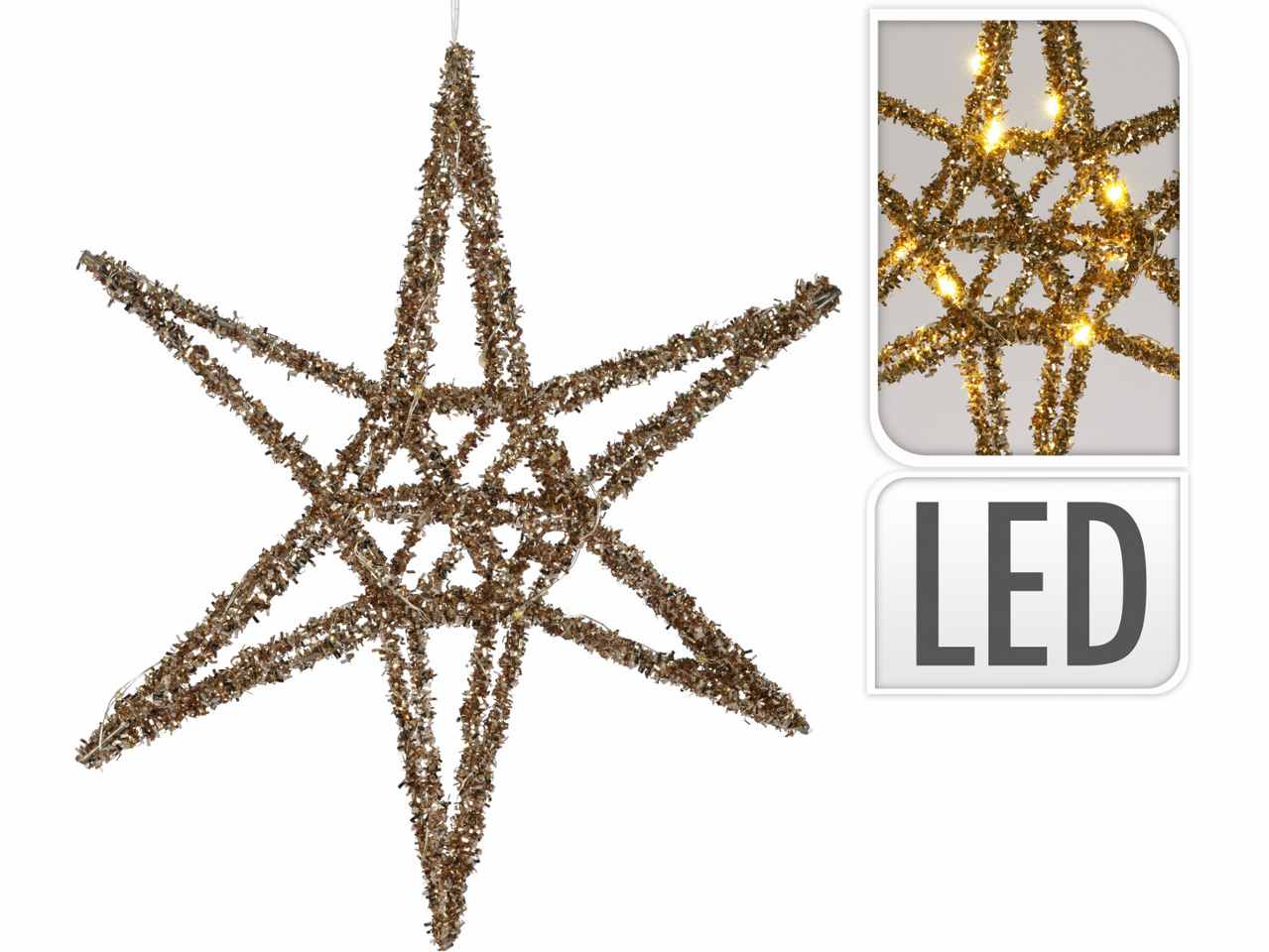 Stella oro 30cm con 20led