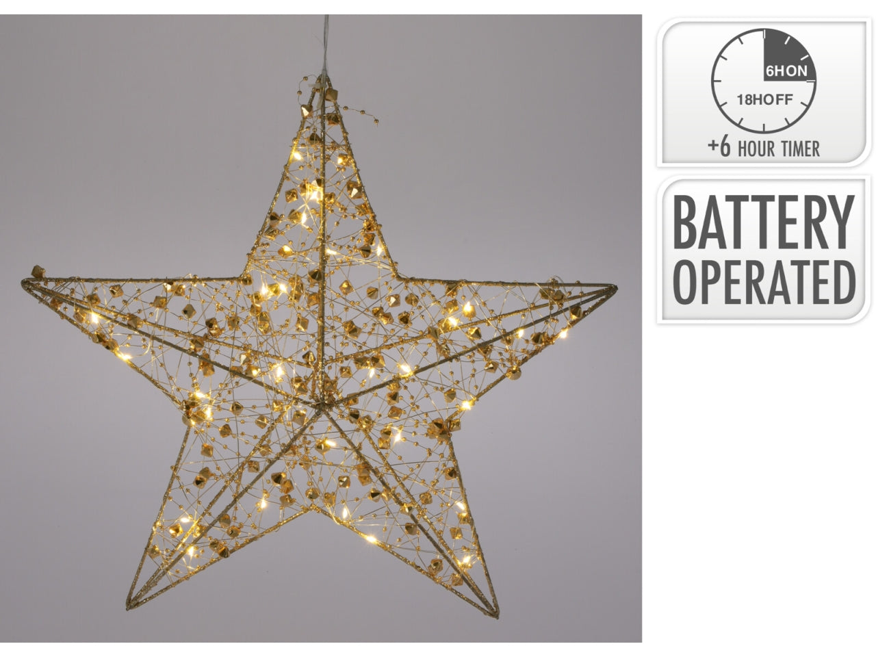 Stella filo oro 40cm con 30 led