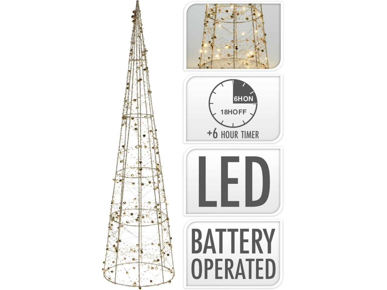 Cono filo oro 20x80cm con 40 led
